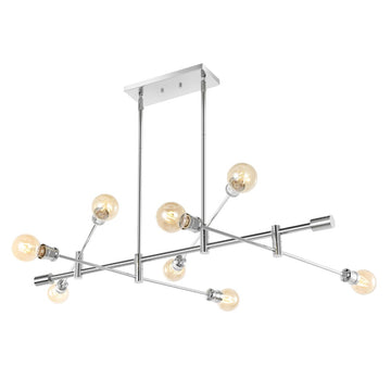Atlas Modern Vintage Iron Arm-Adjustable LED Chandelier - JONATHAN Y
